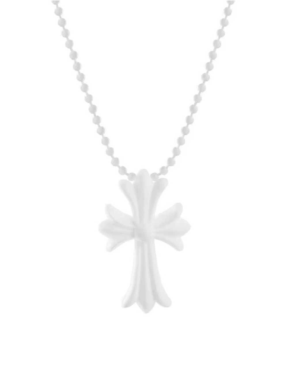 White Cross Pendant Necklace
